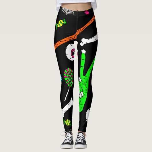Halloween-Zombie-Schädel Leggings (Vorderseite)