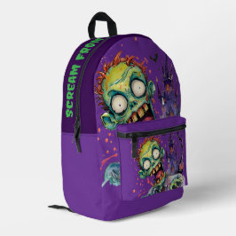 Halloween, Zombie,Schrei aus dem lila Schloss ,  Bedruckter Rucksack