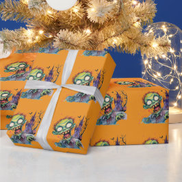 Halloween, Zombie,Schrei aus dem lila Schloss ,  Geschenkpapier
