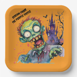 Halloween, Zombie,Schrei aus dem lila Schloss ,  Pappteller