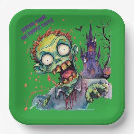 Halloween, Zombie,Schrei aus dem lila Schloss ,  Pappteller