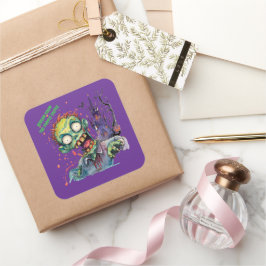 Halloween, Zombie,Schrei aus dem lila Schloss ,  Quadratischer Aufkleber