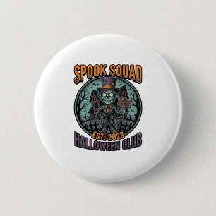Halloween-Zombie-Shirt Lustiges Spook Squad Gravie Button