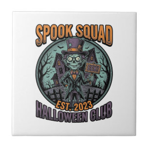 Halloween-Zombie-Shirt Lustiges Spook Squad Gravie Fliese