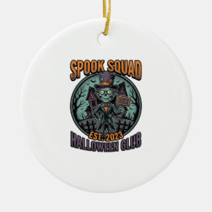 Halloween-Zombie-Shirt Lustiges Spook Squad Gravie Keramik Ornament