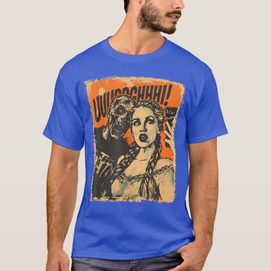 Halloween Zombie Sie Retro Horror Comic Panel Art T-Shirt (Vorderseite)