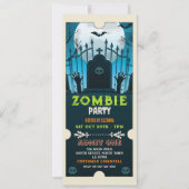Halloween Zombie Ticket Fun Horror Einladung (Vorderseite)