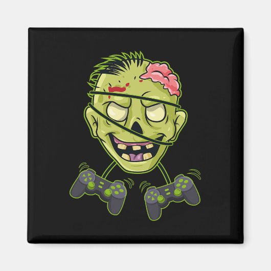 Halloween Zombie Video Gamer Controller Boys Kids Magnet (Vorne)
