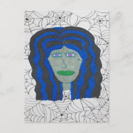 Halloween Zombie Woman Postkarte