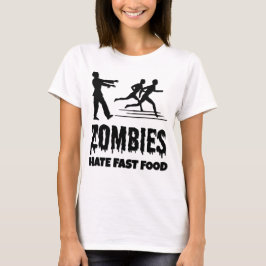 Halloween Zombies Hate Fast Food Joggers Funny T-Shirt