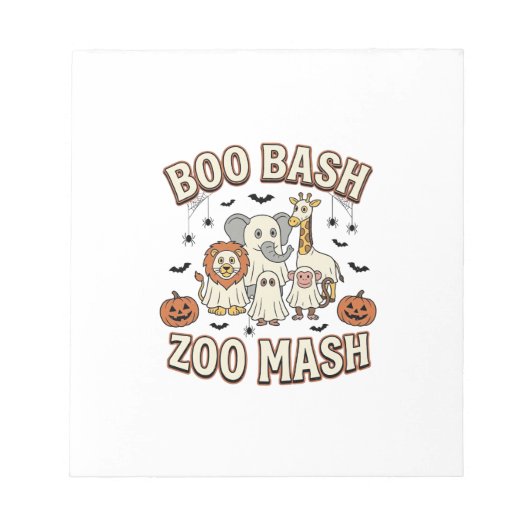 Halloween-Zoo-Boo-Bash-Lustige-Tierparty_1 Notizblock (Vorderseite)