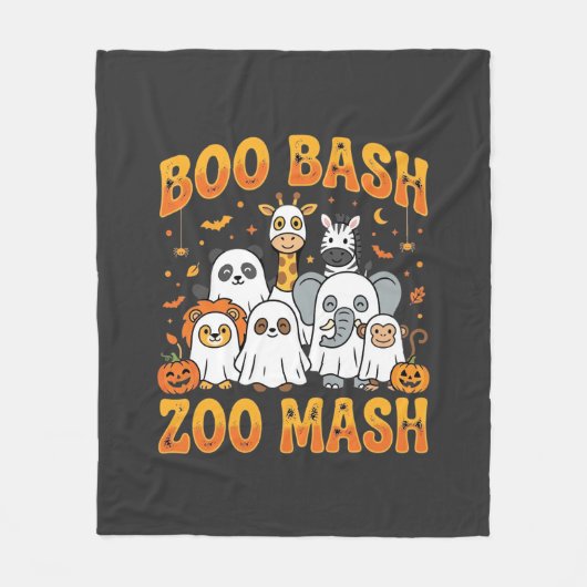 Halloween-Zoo-Tiere Boo Bash Zoo Mash_1 Fleecedecke (Vorderseite)