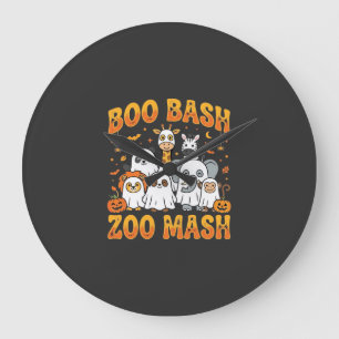 Halloween-Zoo-Tiere Boo Bash Zoo Mash_1 Große Wanduhr