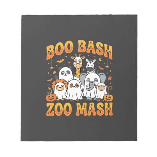 Halloween-Zoo-Tiere Boo Bash Zoo Mash_1 Notizblock (Vorderseite)