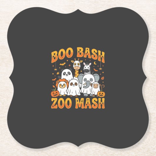 Halloween-Zoo-Tiere Boo Bash Zoo Mash_1 Untersetzer (Vorderseite)