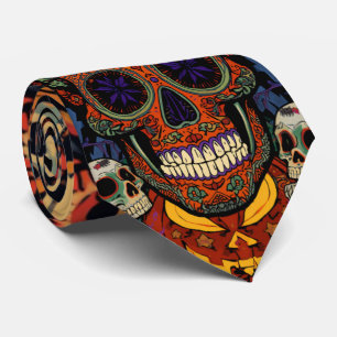 Halloween, Zucker-Schädel-Kürbisse-Party, Calavera Krawatte