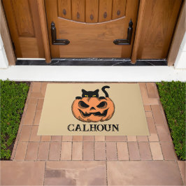 Halloween Zuhause Pumpkin und Black Cat Personalis Fußmatte