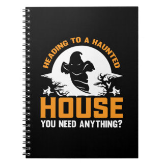 Halloween zum Geburtstag eines Spuk Hauses Notizblock
