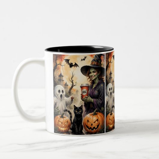 Halloween Zweifarbige Tasse (Links)