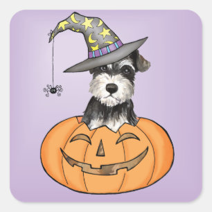 Halloween-Zwergschnauzer Quadratischer Aufkleber
