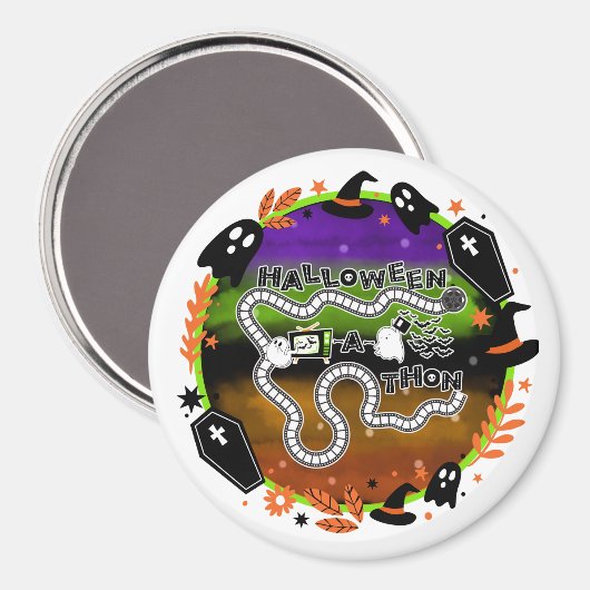 Halloweenathon Circle Game Board Magnet (Vorderseite/Rückseite)
