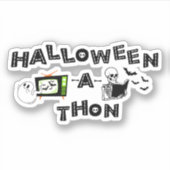 Halloweenathon-Logo mit Skele-Aufkleber Aufkleber (Vorderseite)