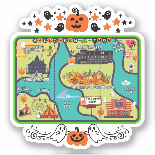 Halloweenathon Map 1 Cut Out Sticker (Vorderseite)