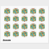 Halloweenathon Map 1 Square Sticker (Blatt)