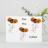 HalloweenBallons Invatations Einladung (Stehend Vorderseite)