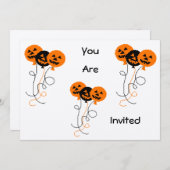 HalloweenBallons Invatations Einladung (Vorne/Hinten)