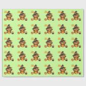 Halloweeneule und -kleiner Kuchen Geschenkpapier (Flach)
