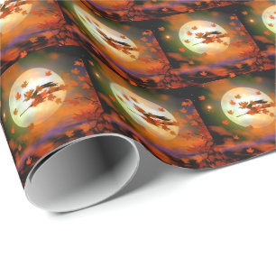 Halloweenflugzeug Geschenkpapier