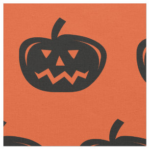 Halloweengewebe mit Kürbiskopfschnitzdruck Stoff