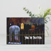 Halloweengraveyard-Party Einladung (Stehend Vorderseite)