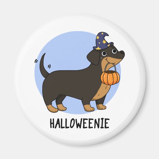Halloweenie Funny Sausage Dog Puff Magnet (Vorne)