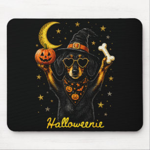 Halloweenie lustiger Halloween Dachshund Hexe Mousepad