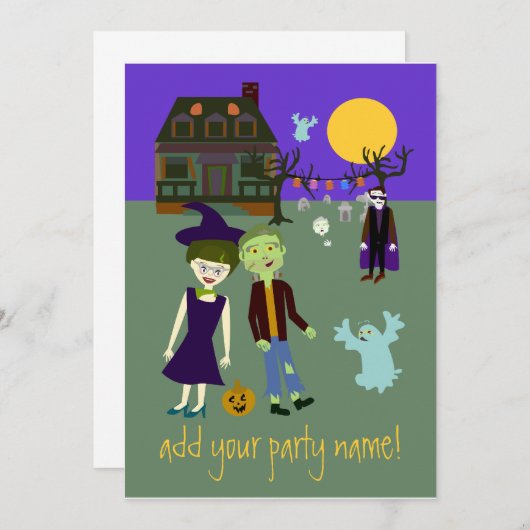 Halloweenies Einladung 2 (Vorne/Hinten)