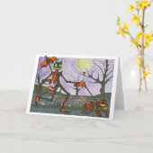 "Halloweenkatzen-u. -taschen-" leere Karte (Gelbe Blume)