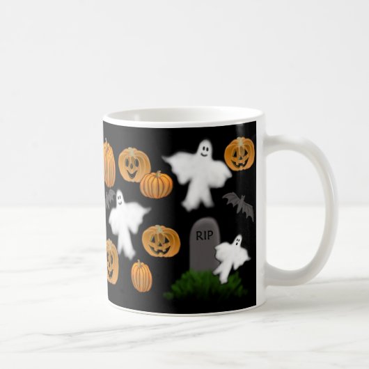 Halloweenkürbis-u. -geist-Tasse Kaffeetasse (Rechts)