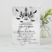 Halloweenmarmorhochzeits-Einladung Einladung (Stehend Vorderseite)