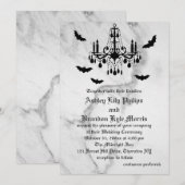 Halloweenmarmorhochzeits-Einladung Einladung (Vorne/Hinten)