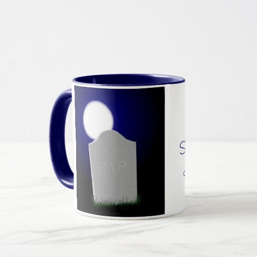 * Halloweenmond und -Grabstein gespenstisch Tasse (Vorderseite Links)