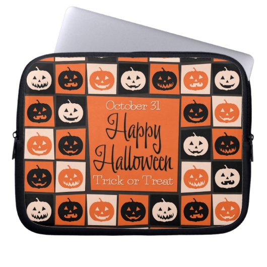 Halloweenmosaik Laptopschutzhülle (Vorderseite)