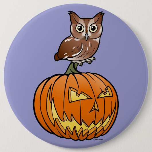 HalloweenostSchrei-Eule Button (Vorderseite)