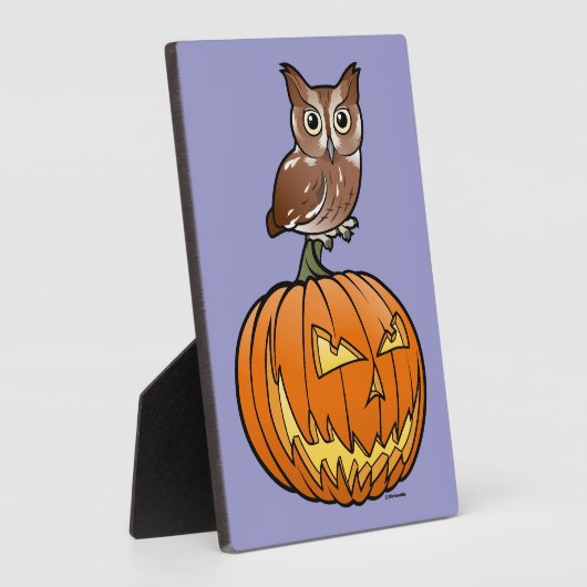 HalloweenostSchrei-Eule Fotoplatte (Seite)