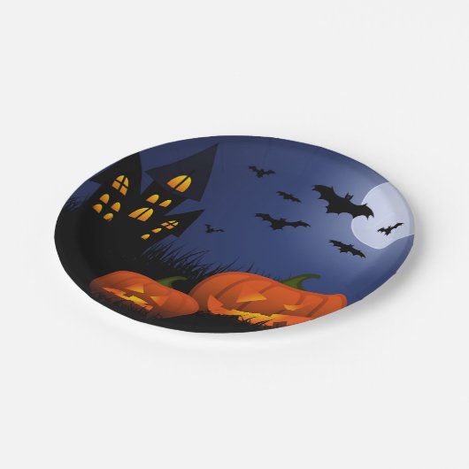 HalloweenpapierTeller Pappteller (Schrägansicht)