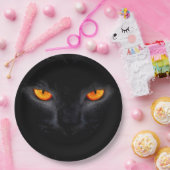 HalloweenpapierTeller/schwarze Katze Pappteller (Party)