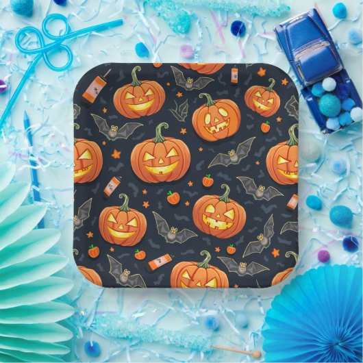 Halloweenquadratische Platte Pappteller (Party)