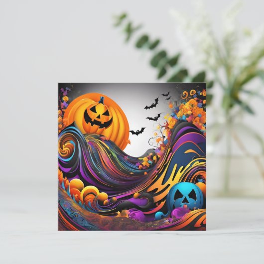 Halloweens Kunst Einladung (Stehend Vorderseite)
