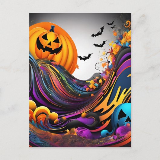 Halloweens Kunst Postkarte (Vorderseite)